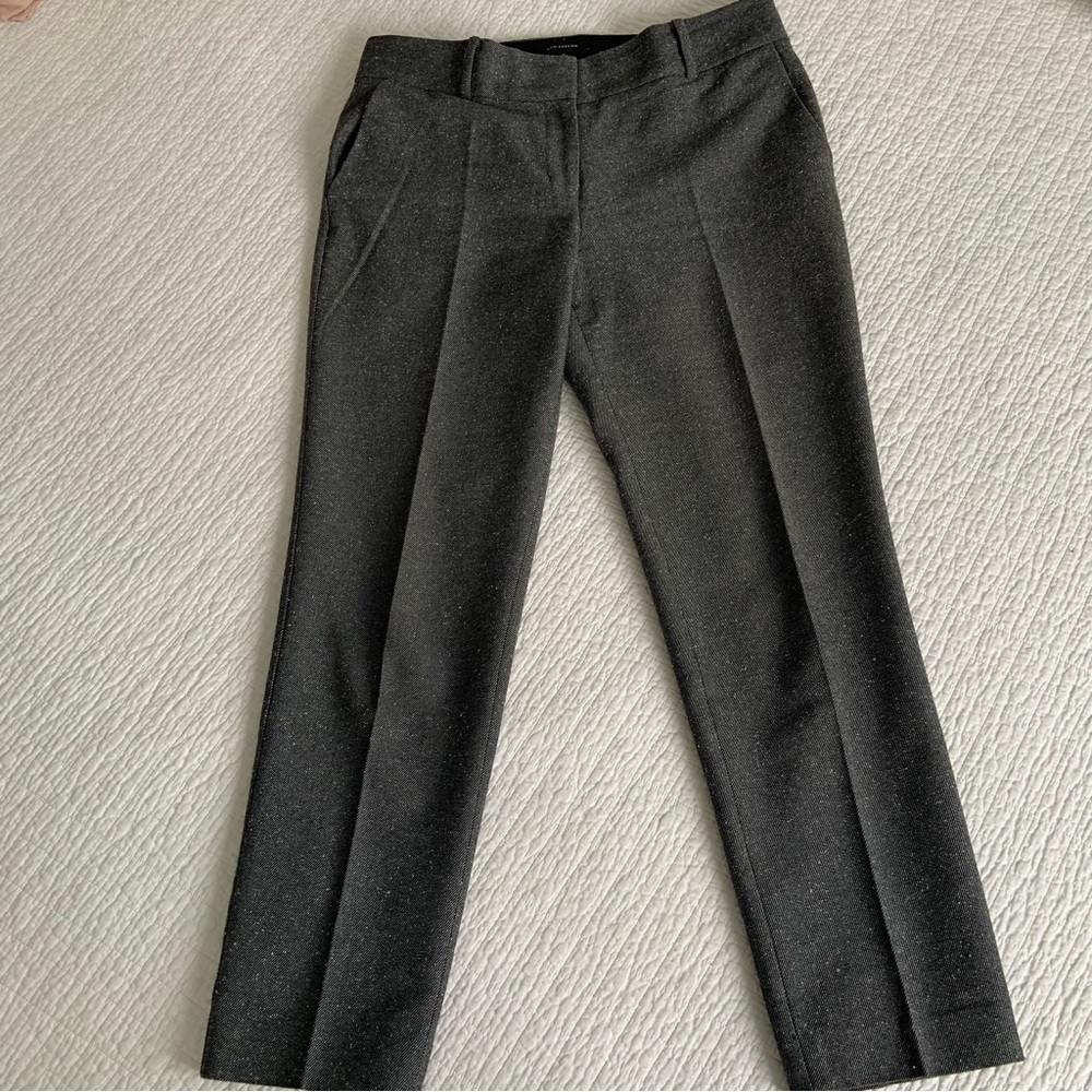 ANN TAYLOR CLASSIC GRAY COTTON BLEND STRAIGHT LEG PANT TROUSER / LINED / 8